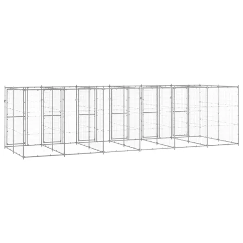 Vanjski kavez za pse od pocinčanog čelika 14,52 m² - Srebrno 660 x 220 x 180 cm 1 Ne Cijena