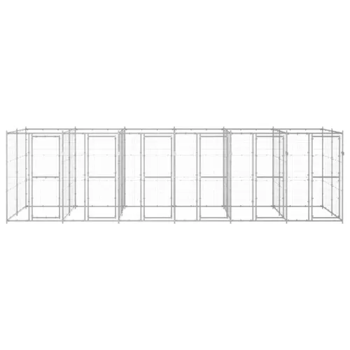 Vanjski kavez za pse od pocinčanog čelika 14,52 m² - Srebrno 660 x 220 x 180 cm 1 Ne Cijena