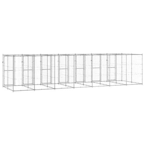 Vanjski kavez za pse od pocinčanog čelika 16,94 m² - Srebrno 770 x 220 x 180 cm 1 Ne Cijena