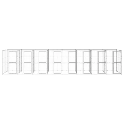 Vanjski kavez za pse od pocinčanog čelika 19,36 m² - Srebrno 880 x 220 x 180 cm 1 Ne Cijena