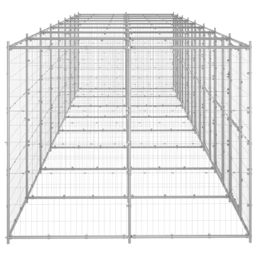 Vanjski kavez za pse od pocinčanog čelika 19,36 m² - Srebrno 880 x 220 x 180 cm 1 Ne Cijena