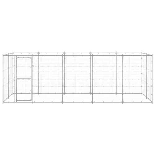 Vanjski kavez za pse od pocinčanog čelika 12,1 m² - Srebrno 550 x 220 x 180 cm 1 Ne Cijena