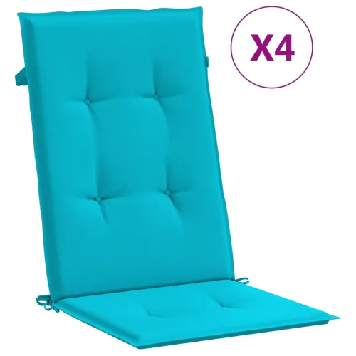 Jastuci za stolicu s visokim naslonom 4 kom tirkizni od tkanine - Tirkizna 120 x 50 x 3 cm 4 Tirkizna Cijena