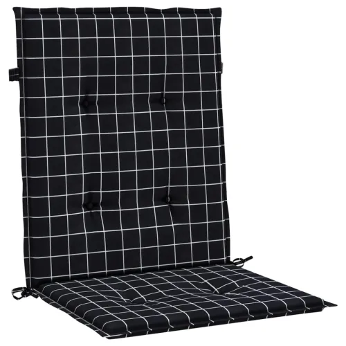 Jastuci za stolicu 2 kom crni karirani od tkanine - Crno i bijelo 100 x 50 x 4 cm 2 Cijena