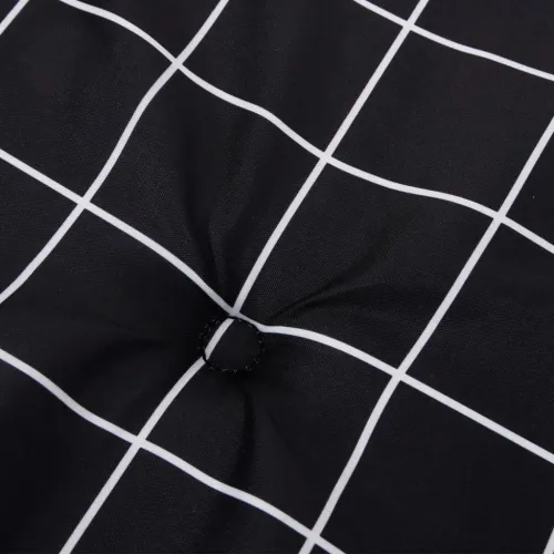 Jastuci za stolicu 6 kom crni karirani od tkanine - Crno-bijelo 100 x 50 x 4 cm 6 Cijena