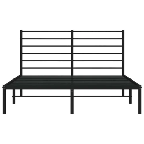 Metalni okvir za krevet s uzglavljem crni 140x190 cm - Crna 140 x 190 cm s uzglavljem Cijena