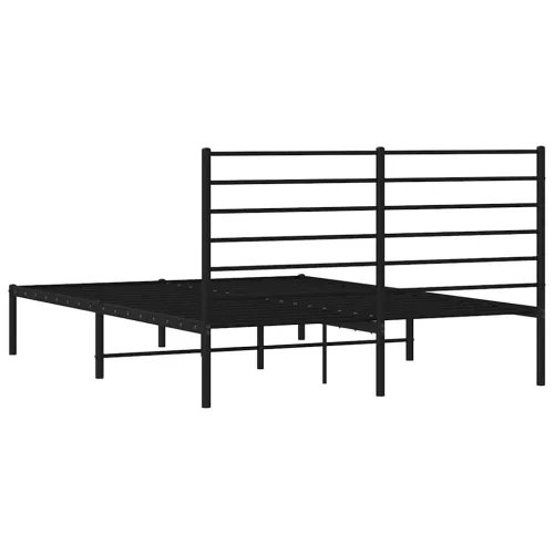 Metalni okvir za krevet s uzglavljem crni 140x190 cm - Crna 140 x 190 cm s uzglavljem Cijena