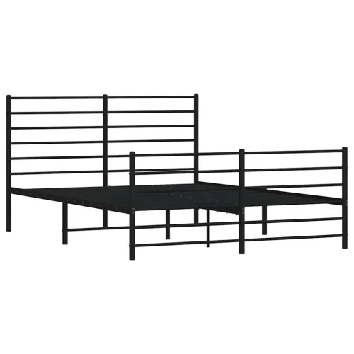 Metalni okvir kreveta uzglavlje i podnožje crni 140x190 cm - Crna 140 x 190 cm s uzglavljem i podnožjem Cijena