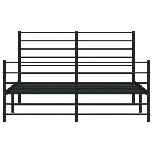 Metalni okvir kreveta uzglavlje i podnožje crni 140x190 cm - Crna 140 x 190 cm s uzglavljem i podnožjem Cijena