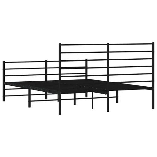Metalni okvir kreveta uzglavlje i podnožje crni 140x200 cm - Crna 140 x 200 cm s uzglavljem i podnožjem Cijena