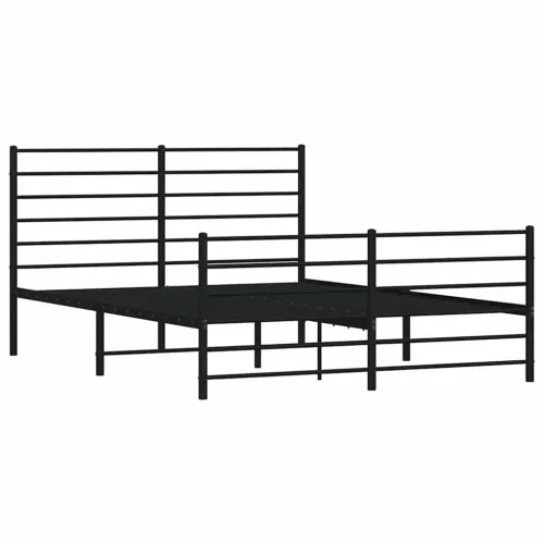 Metalni okvir kreveta uzglavlje i podnožje crni 140x200 cm - Crna 140 x 200 cm s uzglavljem i podnožjem Cijena