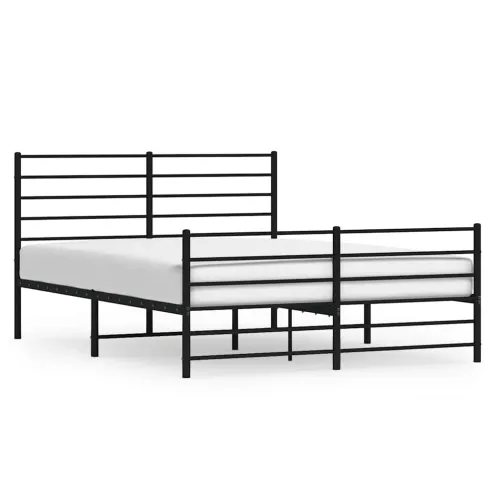 Metalni okvir kreveta uzglavlje i podnožje crni 140x200 cm - Crna 140 x 200 cm s uzglavljem i podnožjem Cijena
