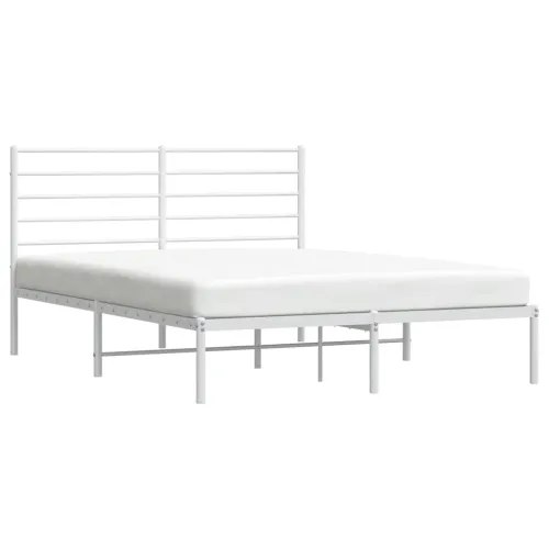 Metalni okvir za krevet s uzglavljem bijeli 120 x 190 cm - Bijela 120 x 190 cm s uzglavljem Cijena