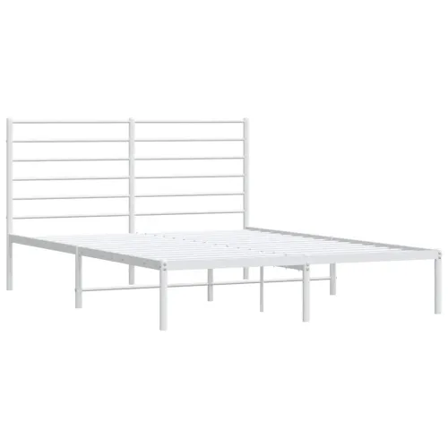 Metalni okvir za krevet s uzglavljem bijeli 120 x 190 cm - Bijela 120 x 190 cm s uzglavljem Cijena