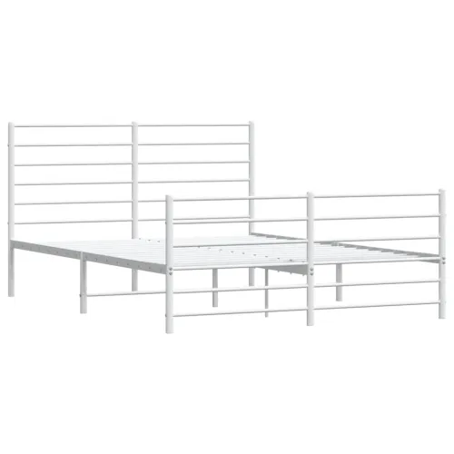 Metalni okvir kreveta uzglavlje i podnožje bijeli 120x190 cm - Bijela 120 x 190 cm s uzglavljem i podnožjem Cijena