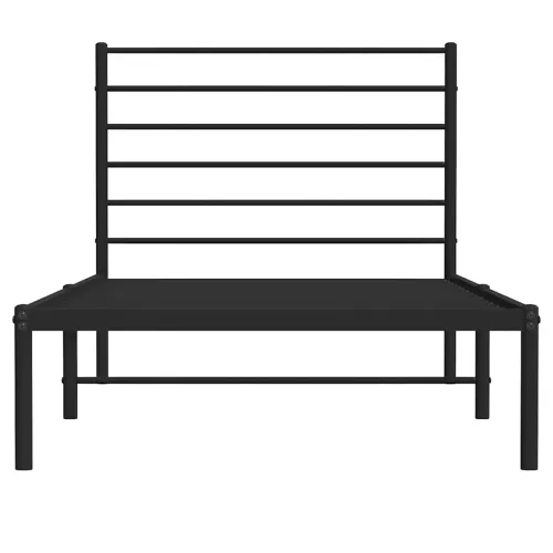 Metalni okvir za krevet s uzglavljem crni 75x190 cm - Crna 75 x 190 cm s uzglavljem Cijena