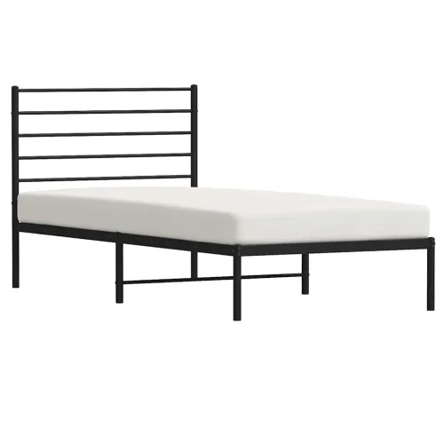 Metalni okvir za krevet s uzglavljem crni 75x190 cm - Crna 75 x 190 cm s uzglavljem Cijena