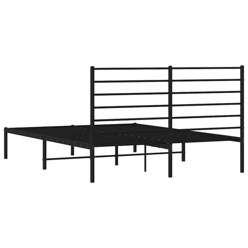 Metalni okvir za krevet s uzglavljem crni 135x190 cm - Crna 135 x 190 cm s uzglavljem Cijena