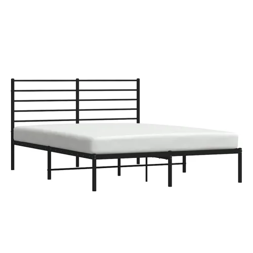 Metalni okvir za krevet s uzglavljem crni 135x190 cm - Crna 135 x 190 cm s uzglavljem Cijena