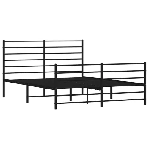 Metalni okvir kreveta uzglavlje i podnožje crni 135x190 cm - Crna 135 x 190 cm s uzglavljem i podnožjem Cijena