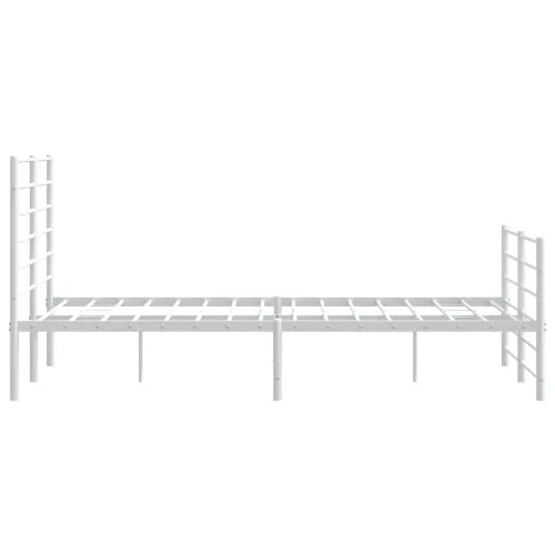 Metalni okvir kreveta uzglavlje i podnožje bijeli 135 x 190 cm - Bijela 135 x 190 cm s uzglavljem i podnožjem Cijena