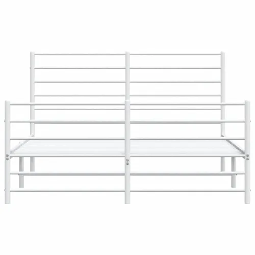 Metalni okvir kreveta uzglavlje i podnožje bijeli 135 x 190 cm - Bijela 135 x 190 cm s uzglavljem i podnožjem Cijena