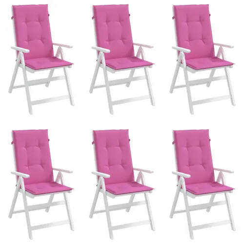 Jastuci za stolicu s visokim naslonom 6 kom ružičasti tkanina - Ružičasta 120 x 50 x 3 cm 6 Cijena