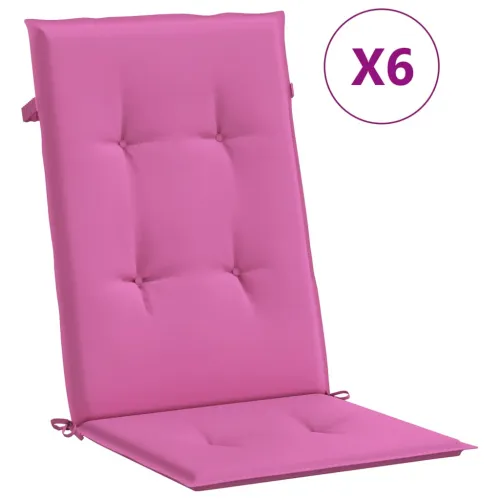 Jastuci za stolicu s visokim naslonom 6 kom ružičasti tkanina - Ružičasta 120 x 50 x 3 cm 6 Cijena