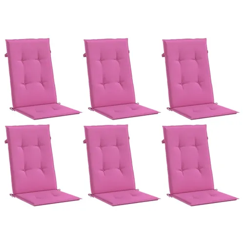 Jastuci za stolicu s visokim naslonom 6 kom ružičasti tkanina - Ružičasta 120 x 50 x 3 cm 6 Cijena