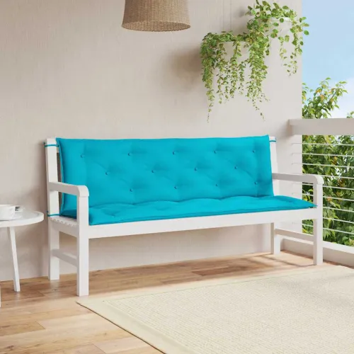 Jastuci za vrtnu klupu 2 kom tirkizni 150x50x7 cm od tkanine - Tirkizna 150 cm 2 Cijena