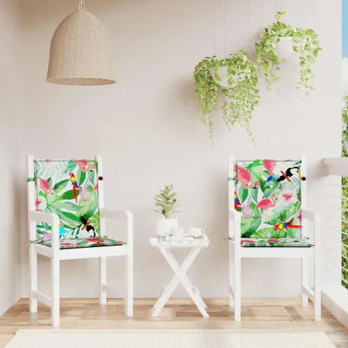 Jastuci za stolicu s niskim naslonom 2 kom višebojni od tkanine - Zelena i roza 100 x 50 x 4 cm 2 Cijena