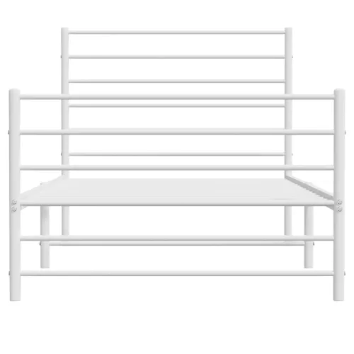 Metalni okvir kreveta uzglavlje i podnožje bijeli 90x190 cm - Bijela 90 x 190 cm s uzglavljem i podnožjem Cijena