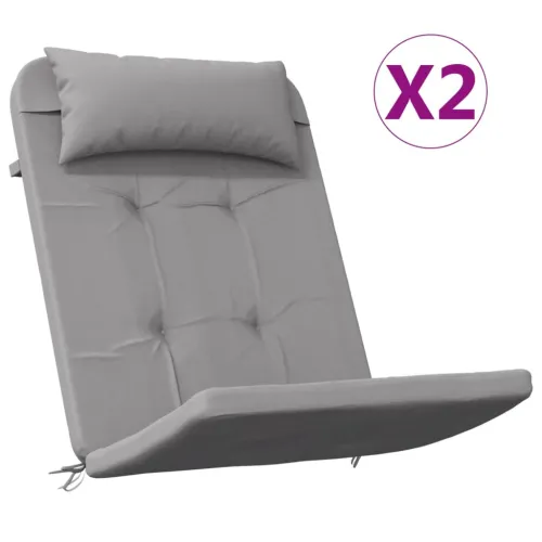 Jastuci za stolicu Adirondack 2 kom sivi od tkanine Oxford - Siva 2 Cijena