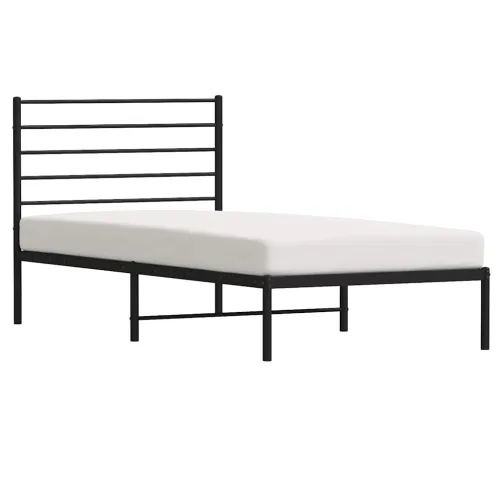 Metalni okvir za krevet s uzglavljem crni 100x190 cm - Crna 100 x 190 cm s uzglavljem Cijena