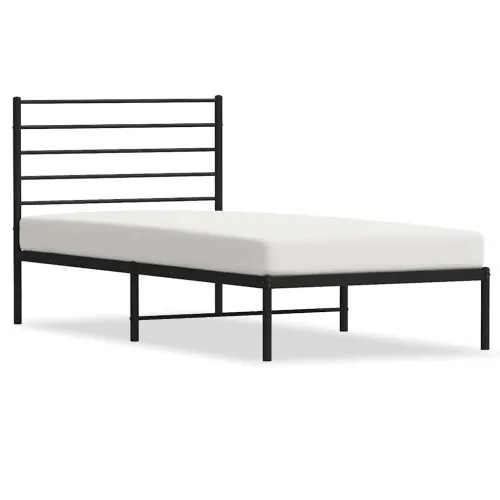 Metalni okvir za krevet s uzglavljem crni 100x190 cm - Crna 100 x 190 cm s uzglavljem Cijena
