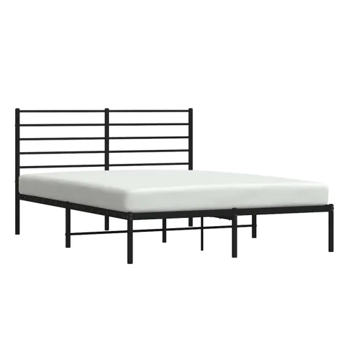 Metalni okvir za krevet s uzglavljem crni 150x200 cm - Crna 150 x 200 cm s uzglavljem Cijena