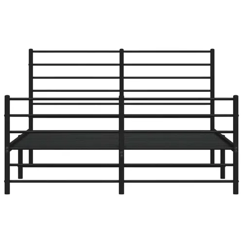 Metalni okvir kreveta uzglavlje i podnožje crni 150x200 cm - Crna 150 x 200 cm s uzglavljem i podnožjem Cijena