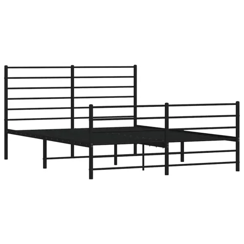 Metalni okvir kreveta uzglavlje i podnožje crni 150x200 cm - Crna 150 x 200 cm s uzglavljem i podnožjem Cijena