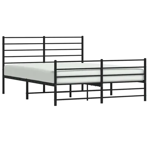Metalni okvir kreveta uzglavlje i podnožje crni 150x200 cm - Crna 150 x 200 cm s uzglavljem i podnožjem Cijena