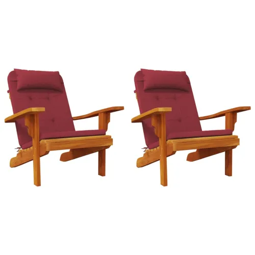 Jastuci za stolicu Adirondack 2 kom boja vina od tkanine Oxford - Boja crnog vina Cijena