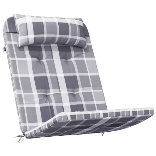 Jastuci za stolicu Adirondack 2 kom sivi karirani od tkanine - Sivi karirani uzorak Cijena