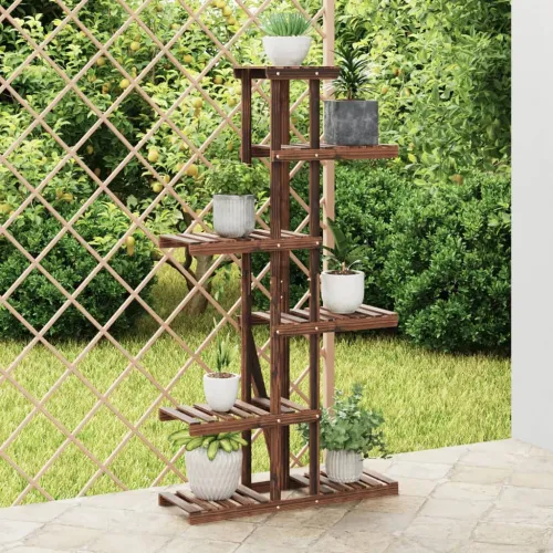 Stalak za cvijeće 75 x 25 x 140,5 cm od masivne jelovine - Smeđa 75 x 25 x 140.5 cm Cijena