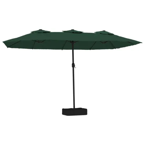 Dvostruki vrtni suncobran s LED svjetlima zeleni 449 x 265 cm - Zelena 1 Cijena