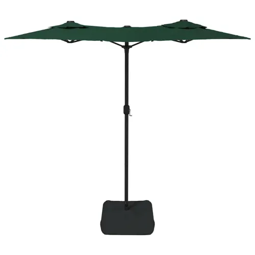 Dvostruki vrtni suncobran s LED svjetlima zeleni 316 x 145 cm - Zelena Cijena