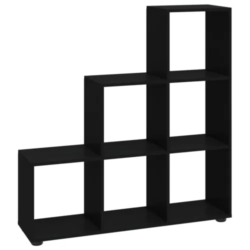 Police za knjige u obliku stuba crne 107 cm konstruirano drvo - Crna 104 x 29 x 107 cm Cijena