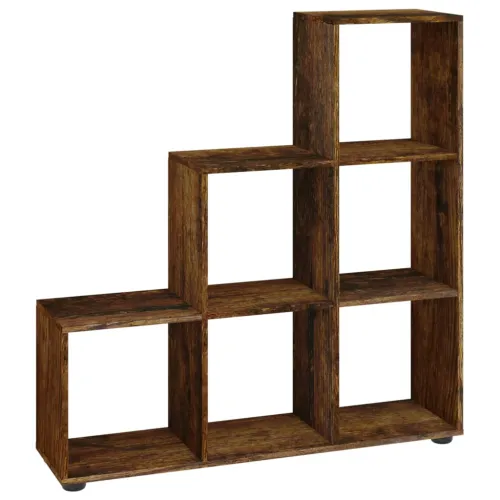 Regal za knjige u obliku stepenica boja hrasta 107 cm drveni - Dimljeni hrast 104 x 29 x 107 cm Cijena