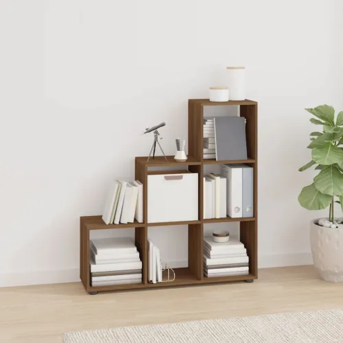Regal za knjige u obliku stepenica boja hrasta 107 cm drveni - Smeđi hrast 104 x 29 x 107 cm Cijena