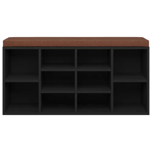 Klupa za cipele crna 103 x 30 x 48 cm od konstruiranog drva - Crna Cijena