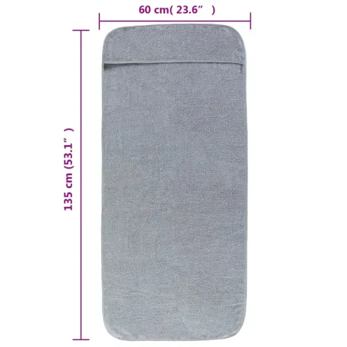 Ručnici za plažu 2 kom sivi 60 x 135 cm od tkanine 400 GSM - Siva 60 x 135 cm 2 Cijena