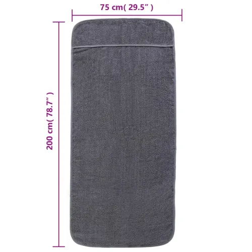 Ručnici za plažu 2 kom antracit 75 x 200 cm od tkanine 400 GSM - Antracit 75 x 200 cm 2 Cijena